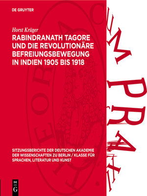 cover image of Rabindranath Tagore und die revolutionäre Befreiungsbewegung in Indien 1905 bis 1918